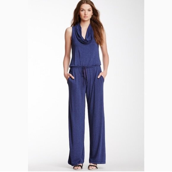 Max Studio Sleeveless Cowl Neck Jumpsuit M  stretchy knit comfy - Picture 1 of 10
